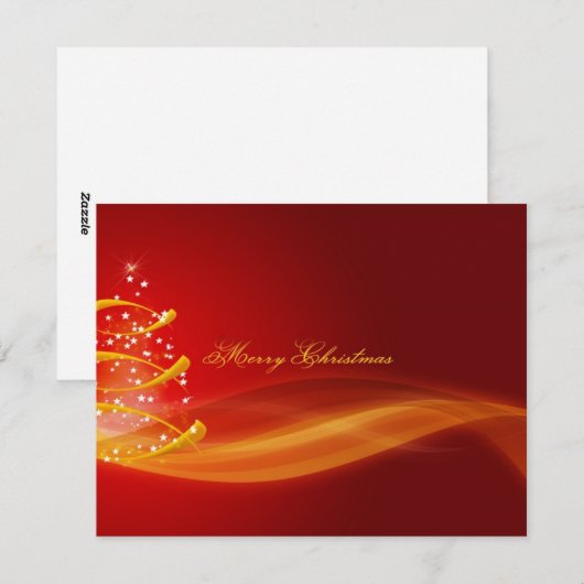 Rode Kerstmis Feestdagenkaart (Voorkant / Achterkant)