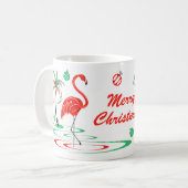 Rode Kerstmis Flamingo Baubles kerstmis mok (Voorkant links)