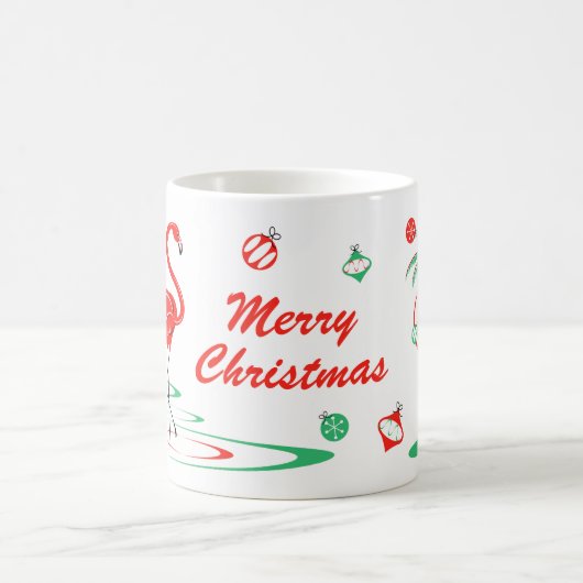 Rode Kerstmis Flamingo Baubles kerstmis mok (Center)