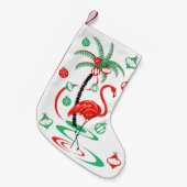 Rode Kerstmis Flamingo Baubles met één kant Kleine Kerstsok (Voorkant (Hangend))