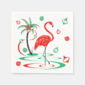 Rode Kerstmis Flamingo Baubles servet papier (Voorkant)