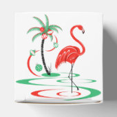 Rode Kerstmis Flamingo gunst box klassieker Bedankdoosjes (Bovenkant)