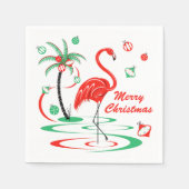 Rode Kerstmis Flamingo Kerstmis servet papier (Voorkant)