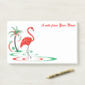 Rode Kerstmis Flamingo Tekst landschap groot Post-it® Notes (Op bureau)