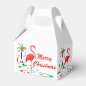 Rode Kerstmis Flamingo Vrolijke Kerstgevel Bedankdoosjes (Achterkant)