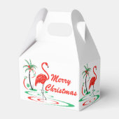 Rode Kerstmis Flamingo Vrolijke Kerstgevel Bedankdoosjes (Voorkant Zijde)