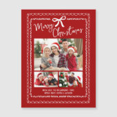 Rode Kerstmis Foto Hand Getekende Doodle Magneet (Voorkant)