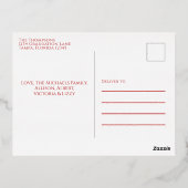 Rode Kerstmis Fotocollagekaart Folie Feestdagen Briefkaart (Achterkant)