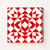  Rode Kerstmis Geometrische quilt op maat Notitieboek (Achterkant)