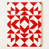  Rode Kerstmis Geometrische quilt op maat Planner (Achterkant)