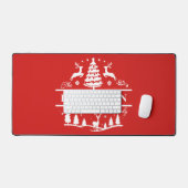 Rode Kerstmis gepersonaliseerde familienaam | Vaka Bureaumat (Keyboard & Muis)