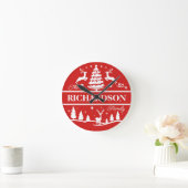 Rode Kerstmis gepersonaliseerde familienaam | Vaka Ronde Klok (Huis)