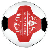 Rode Kerstmis gepersonaliseerde familienaam | Vaka Voetbal (Gedraaid)