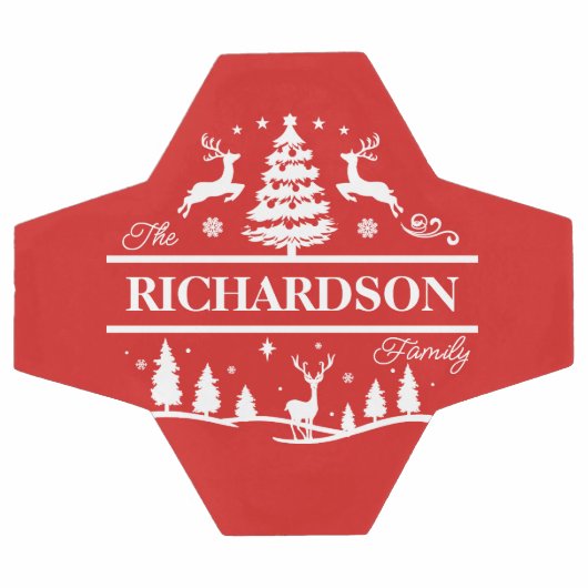 Rode Kerstmis gepersonaliseerde familienaam | Vaka Voetbal (Enkel)