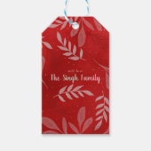 Rode Kerstmis Gift Bag Cadeaulabel (Voorkant)