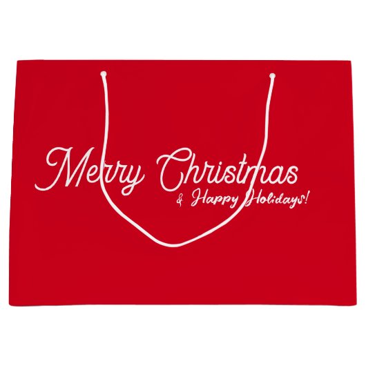 Rode Kerstmis Gift Bag Groot Cadeauzakje (Voorkant)