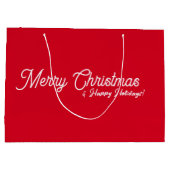 Rode Kerstmis Gift Bag Groot Cadeauzakje (Achterkant)