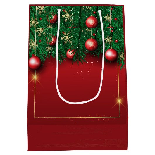 Rode Kerstmis Gift Bag Medium Cadeauzakje