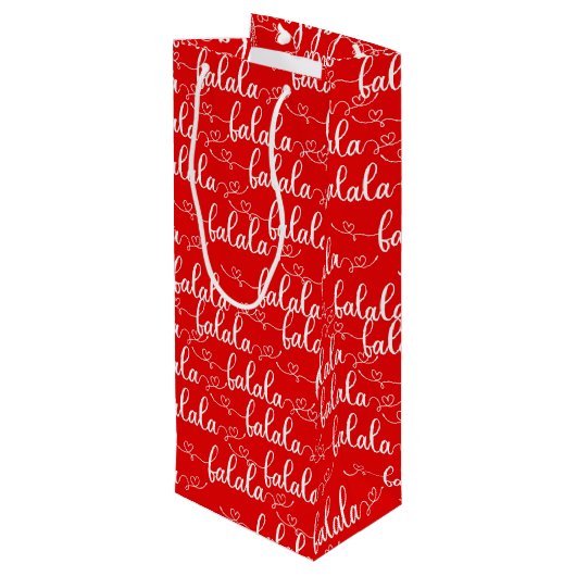 Rode Kerstmis Gift Bag Wijn Cadeautas (Achterkant Gekanteld)