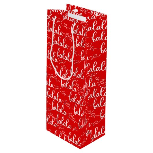 Rode Kerstmis Gift Bag Wijn Cadeautas (Voorkant Gekanteld)