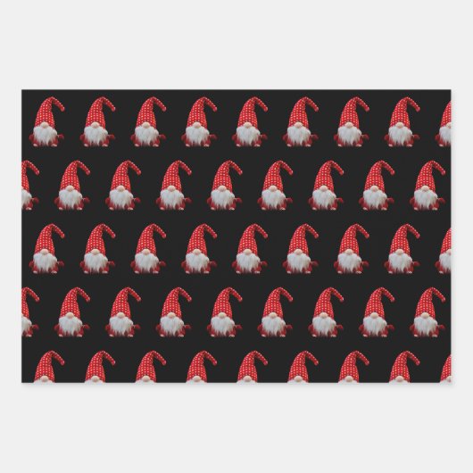 Rode Kerstmis | Gnome | Kerstmis Inpakpapier Vel (Voorkant 2)