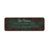 Rode Kerstmis groen op groene achtergrond Etiket (Voorkant)