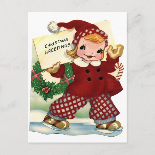 Rode Kerstmis Groeten Feestdagenkaart (Voorkant)