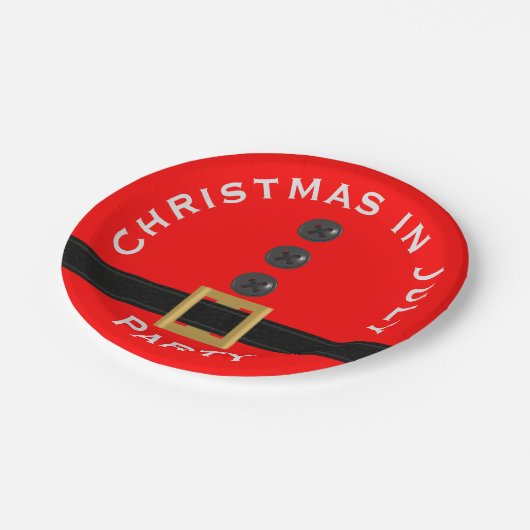 Rode Kerstmis in juli Aangepast Papieren Bordje (Gekanteld)