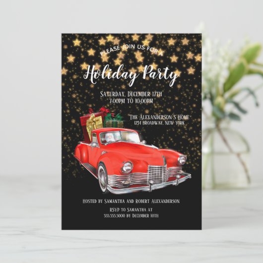  Rode Kerstmis Kaart (Staand voorkant)