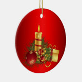 Rode Kerstmis Keramisch Ornament (Rechts)