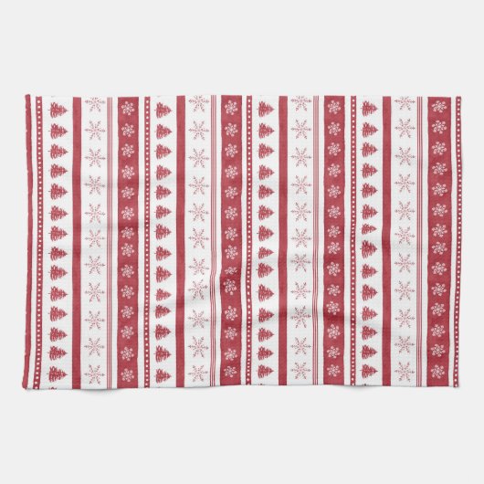 Rode Kerstmis - Keukenhanddoeken (Horizontaal)