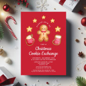 Rode Kerstmis Koekjesuitwisseling Schattige Ginger Kaart
