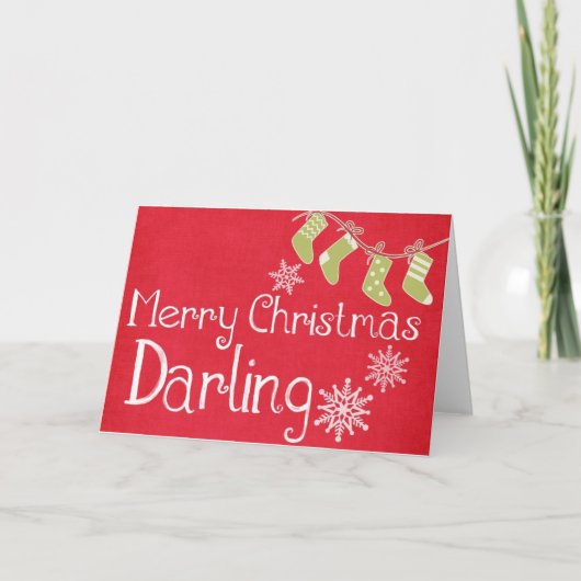 Rode Kerstmis Lieve Oude Kaart (Voorkant)