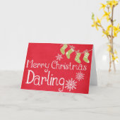 Rode Kerstmis Lieve Oudejaars Kaart (Gele Bloem)