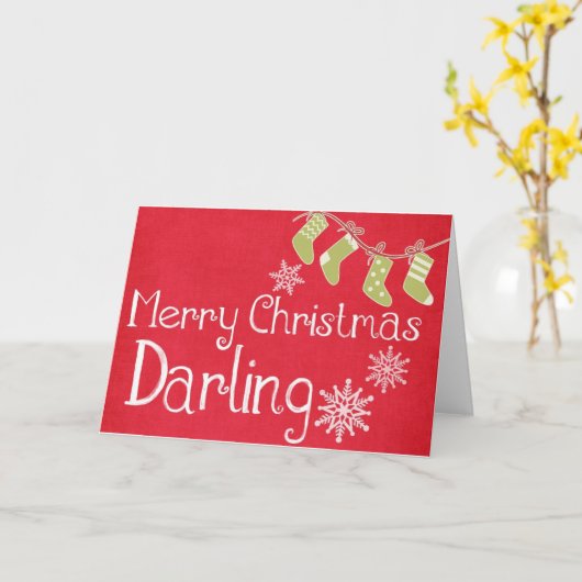 Rode Kerstmis Lieve Oudejaars Kaart (Gele Bloem)