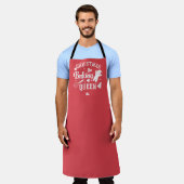 Rode Kerstmis Monogram Baking Queen Moeders Gift Schort (Gedragen)