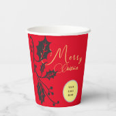 Rode Kerstmis Papieren Bekers (Achterkant)