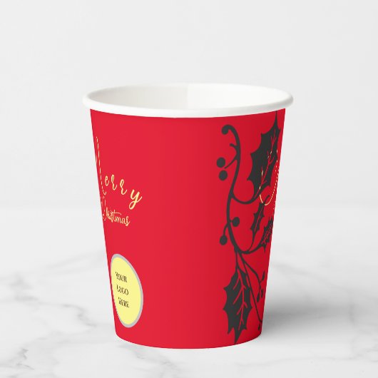 Rode Kerstmis Papieren Bekers (Links)