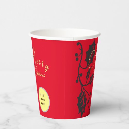 Rode Kerstmis Papieren Bekers (Rechts)
