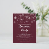 Rode Kerstmis Party Budget Uitnodiging (Staand voorkant)