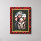 Rode Kerstmis Poinsettia Aangepaste Foto Canvas Afdruk (Voorkant)