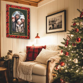 Rode Kerstmis Poinsettia Aangepaste Foto Canvas Afdruk