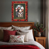Rode Kerstmis Poinsettia Aangepaste Foto Canvas Afdruk
