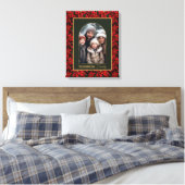 Rode Kerstmis Poinsettia Aangepaste Foto Canvas Afdruk (Insitu (Slaapkamer))