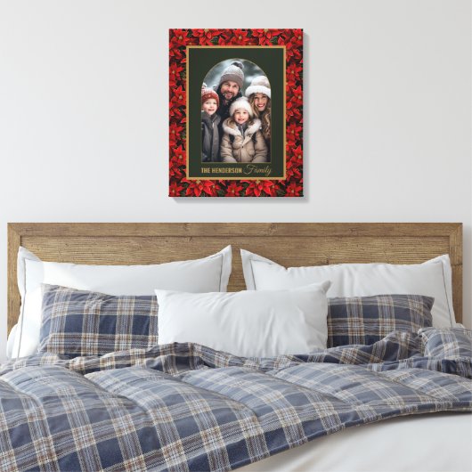 Rode Kerstmis Poinsettia Aangepaste Foto Canvas Afdruk (Insitu (Slaapkamer))
