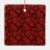 Rode Kerstmis Poinsettia Aangepaste Foto Keramisch Ornament (Achterkant)