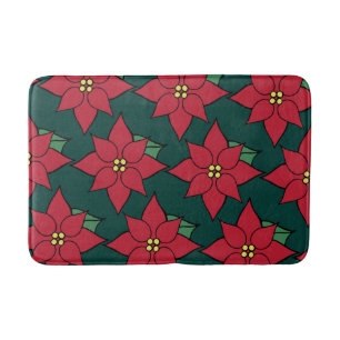 Rode Kerstmis, Poinsettia Bathroom Rug Badmat