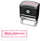Rode Kerstmis Post Office Zelfinktende Stempel (In situ)