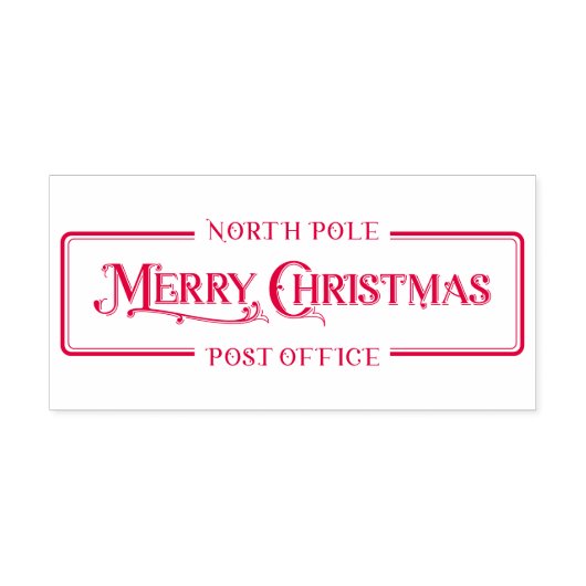 Rode Kerstmis Postkantoor Zelfinktende Stempel (Design)
