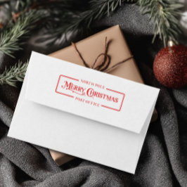 Rode Kerstmis Postkantoor Zelfinktende Stempel